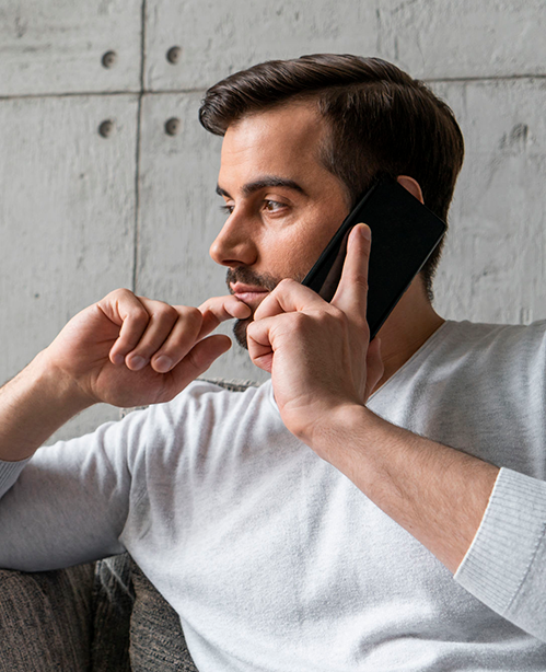 Man Calling Hotline